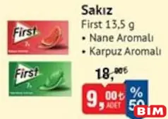 FİRST SAKIZ NANE/KARPUZ AROMALI 13,5 G FİRST SAKIZ NANE/KARPUZ AROMALI 13,5 G